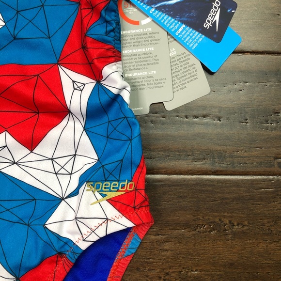 Gem Geo Printed One Back One Piece Swimsuit New - Picture 6 of 8